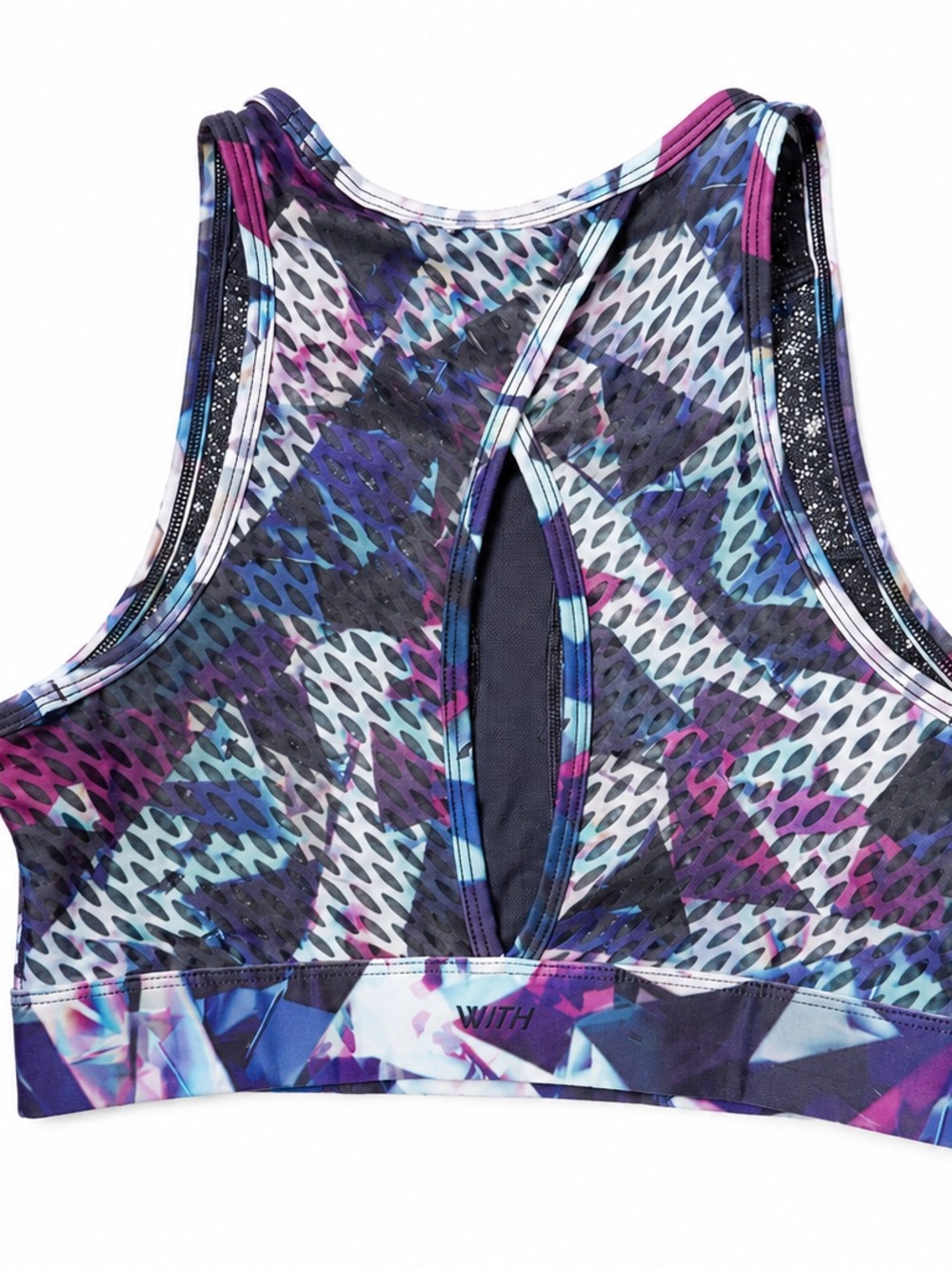 Peloton Dark Multicolor Printed Sports Bra Geometric Pattern Size small - Picture 3 of 5